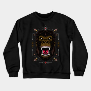 Illustration ferocious the gorilla head Crewneck Sweatshirt